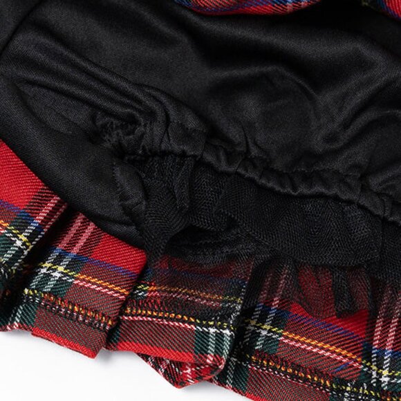 ACDC RAG - Royal Road Punk Rock Red Tartan Pleated Skirt - Picture 3 of 5